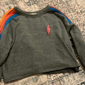 Womans Gray Lightning Bolt Sweatshirt